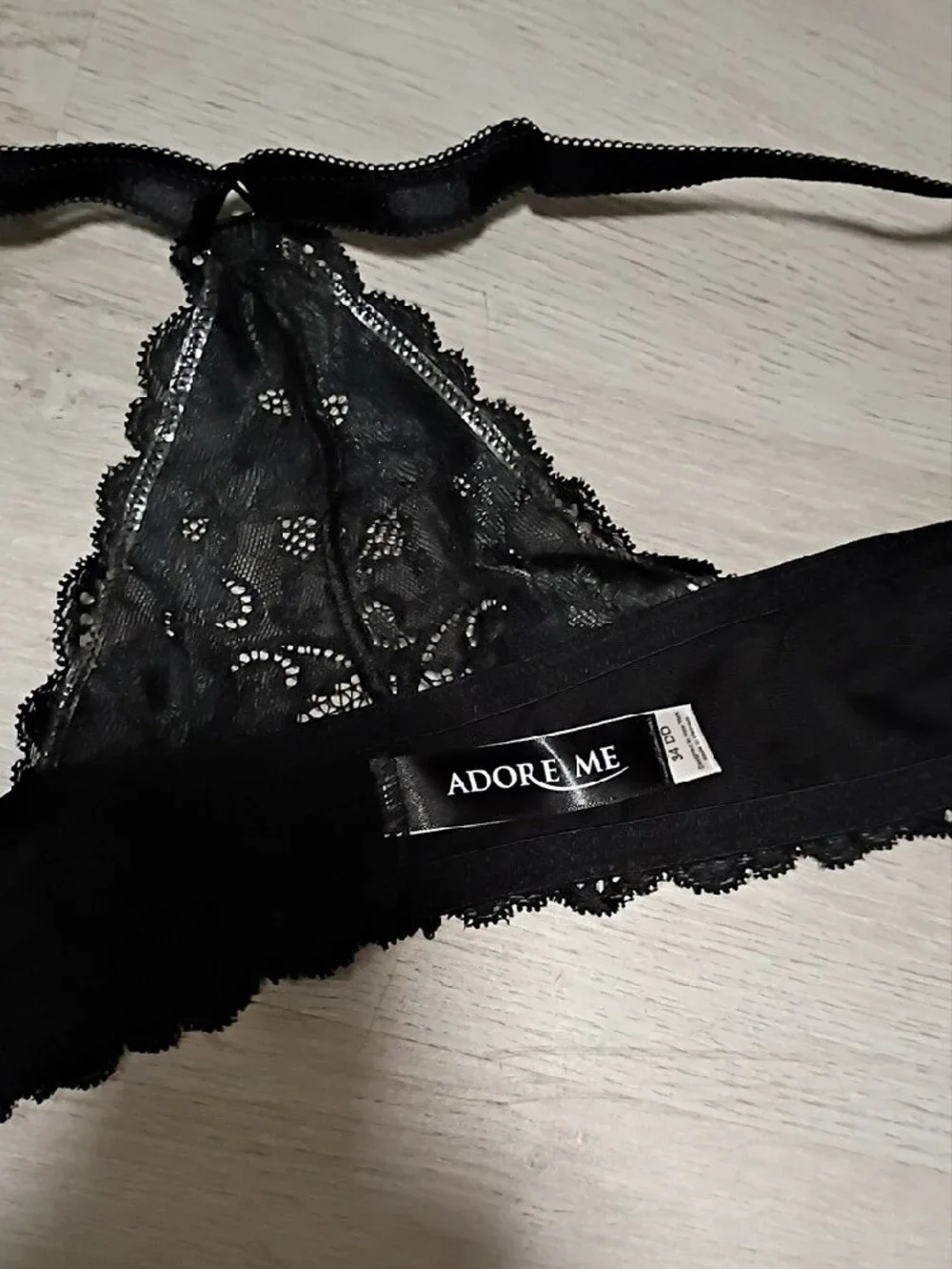 Adore Me Black Longline Lace-Back Bra